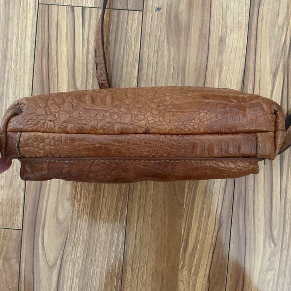 Jack Georges Bag Buffalo Leather Croc Hornback City Crossbody Zippered Handmade - Picture 5 of 7